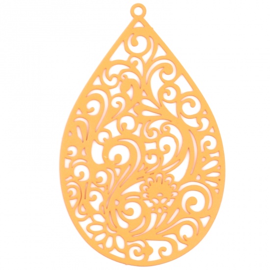 Charm Drop,  Filigree  Orange