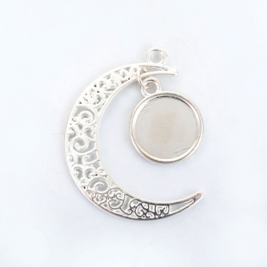 Charm    Moon + Cabochon , silver