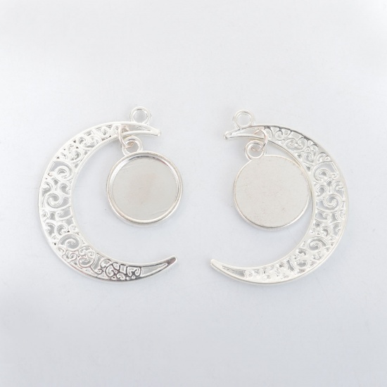Charm    Moon + Cabochon , silver - 2