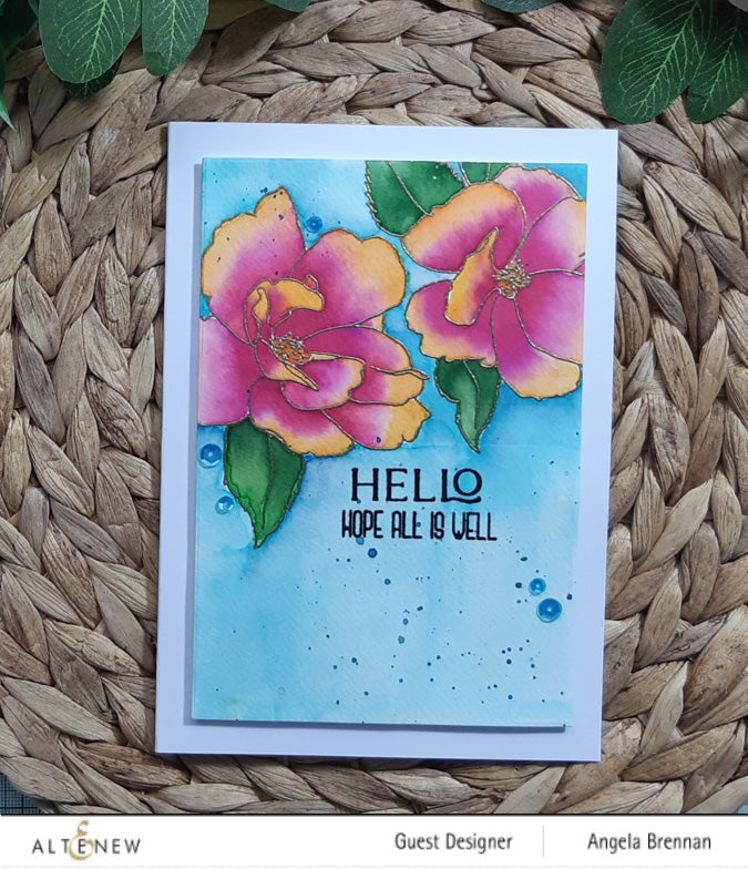 ALTENEW -Paint-A-Flower: China Rose Outline Stamp Set - 5
