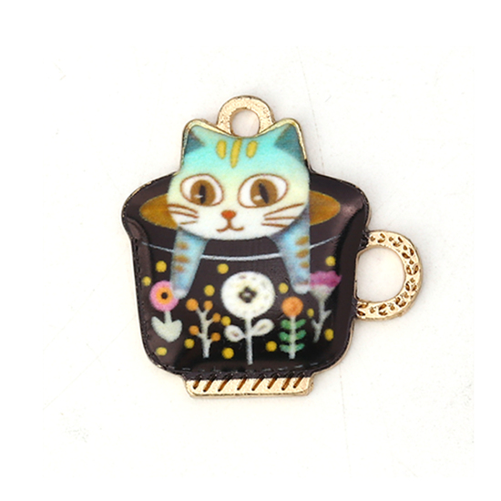 Berlock -  Enameld Cat  Cup black
