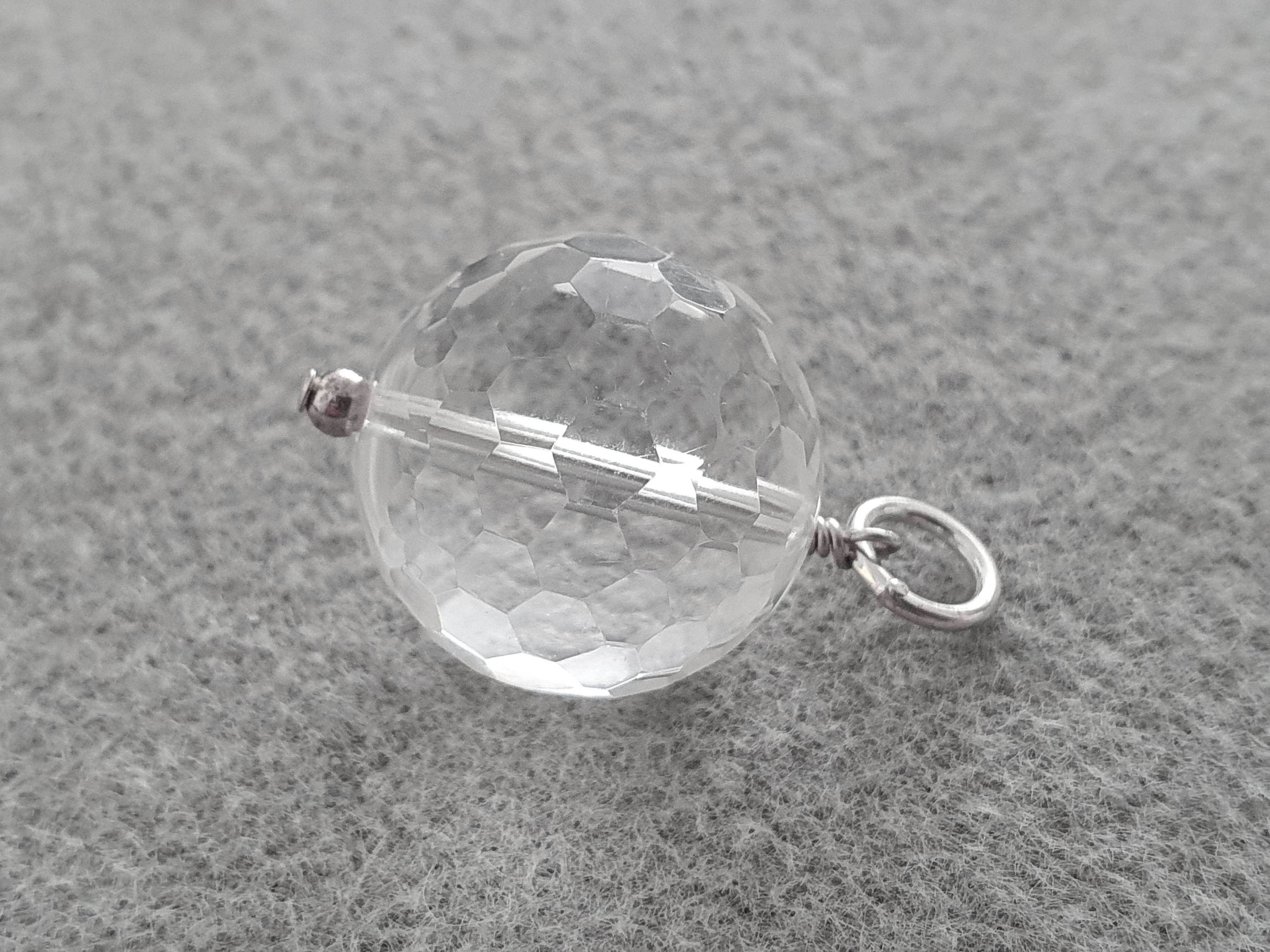 JOD Bubbles: Bergkristall fasetterad 20mm, 925-silver 