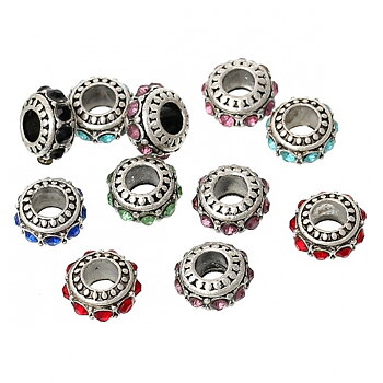 Pärla / hänge - Rund disc,  m rhinestones 