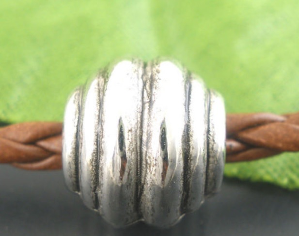 Pärla / hänge - Barrel striped, CCB
