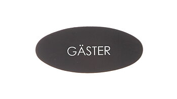 Plåtskylt - Gäster, svart