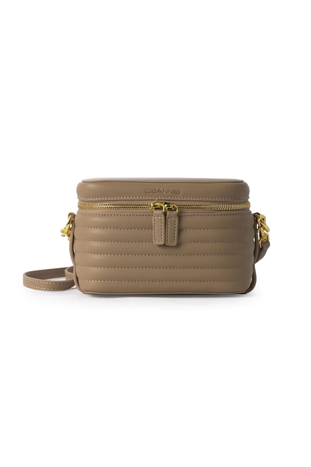 Bag Quilted Stripes Taupe CEANNIS