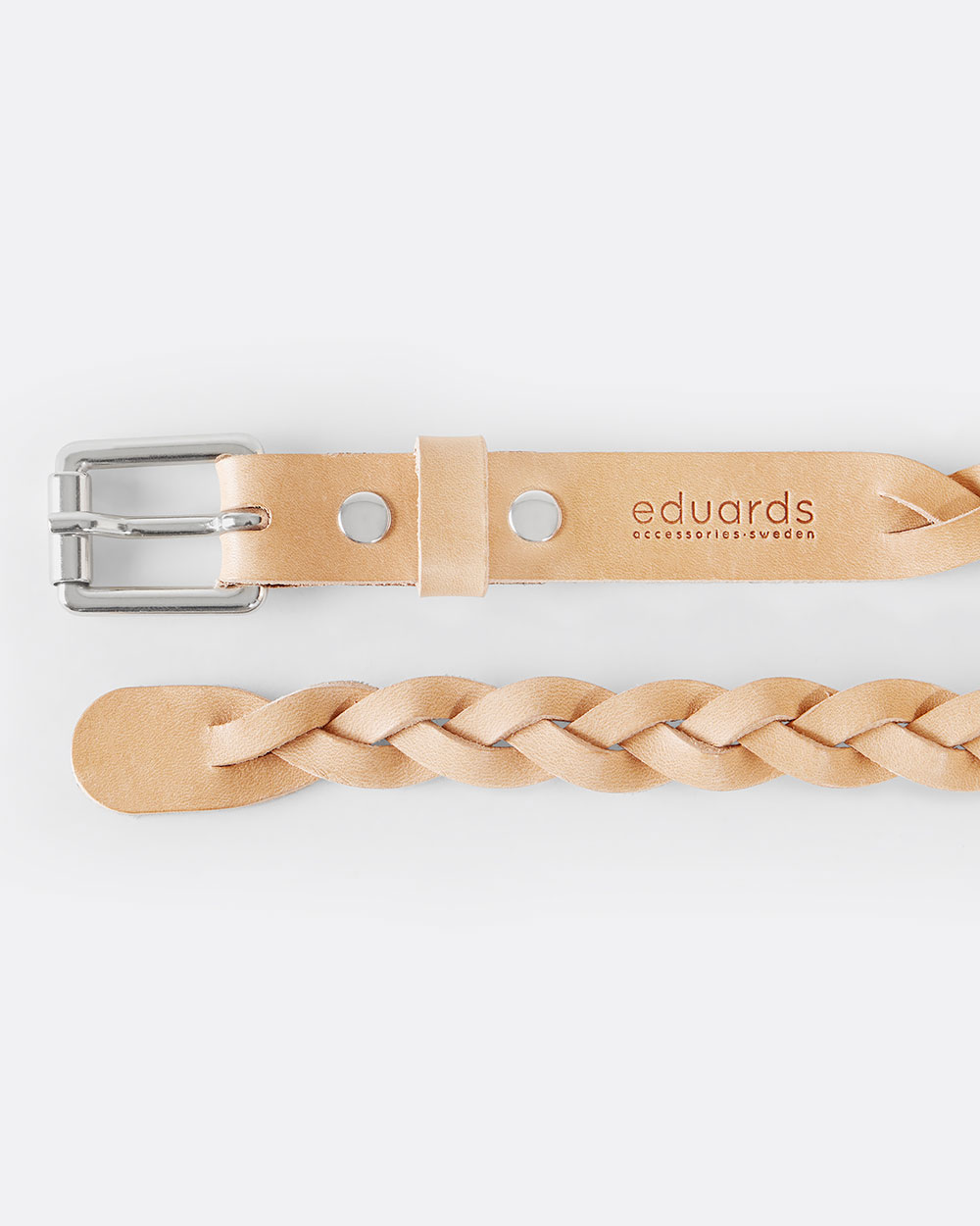 BRAID BELT LONG IN NATURE LEATHER - Eduards Accessories Sweden