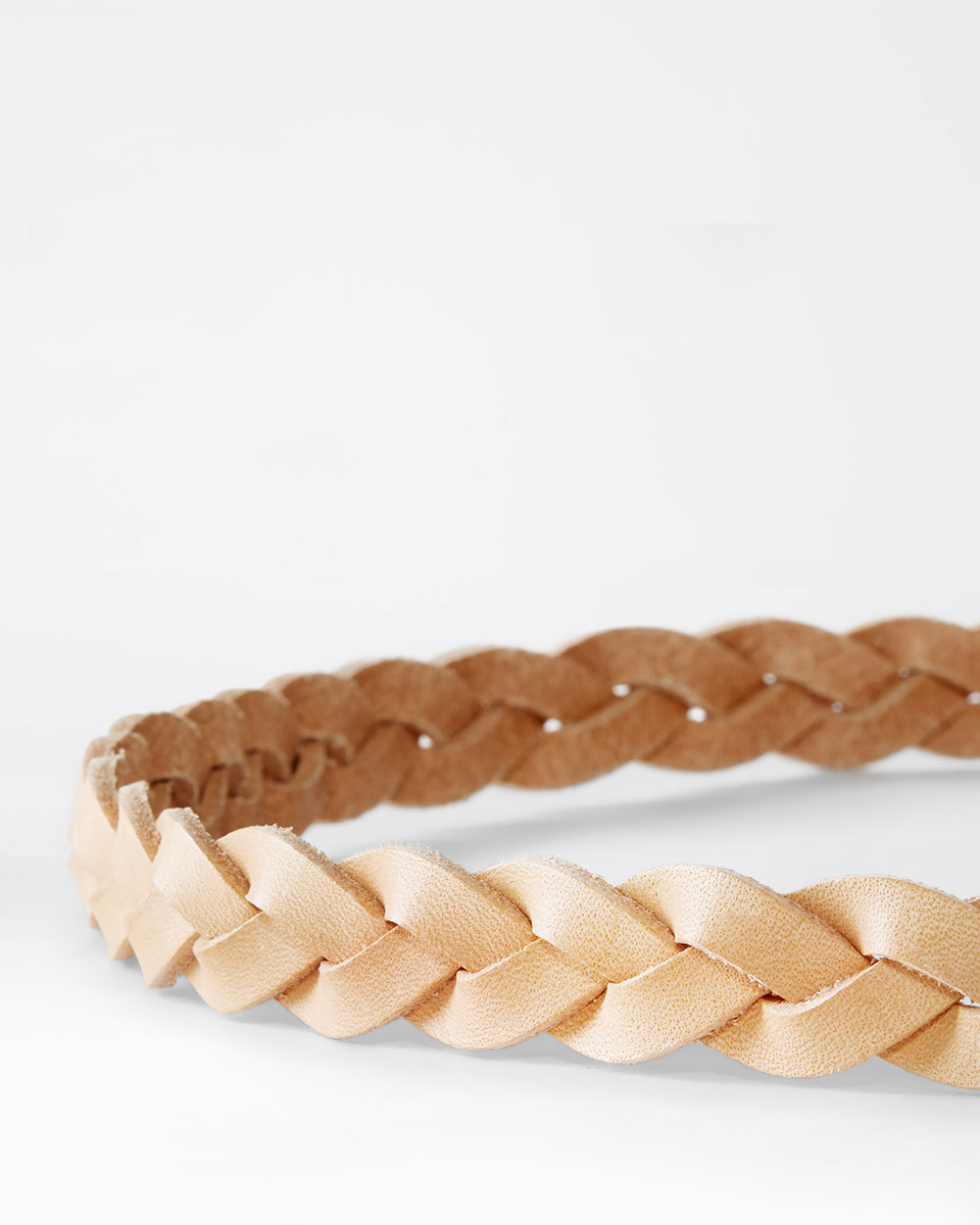 BRAID BELT LONG IN NATURE LEATHER