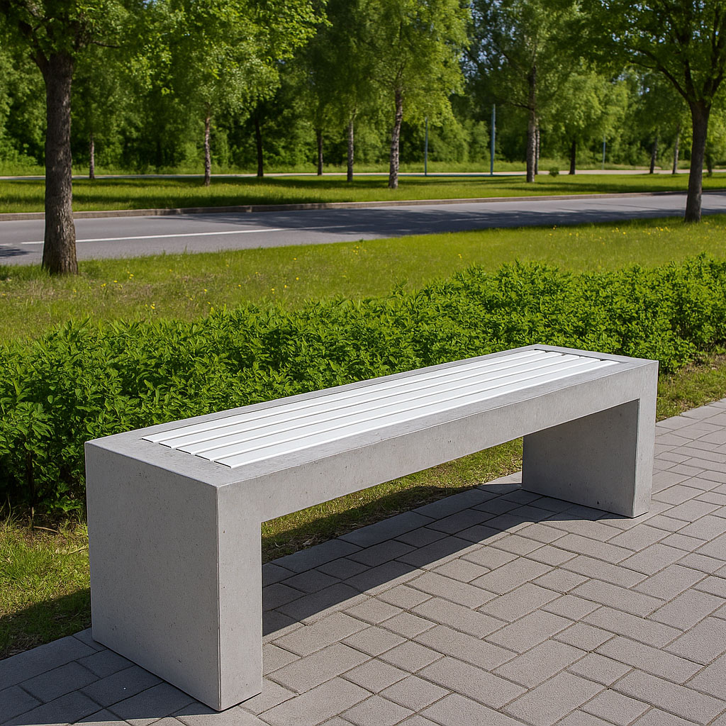 Betongbänk Tjock Hortensia 160x40x45cm
