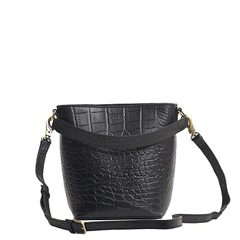Bobbi Bucket bag, midi, svart krokoläder från O My Bag Amsterdam säljs på Hospitalsg 16