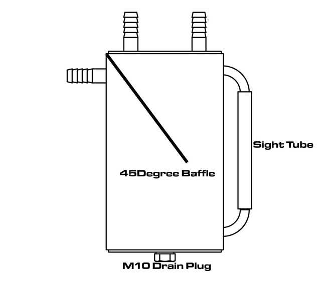 Catchtank bafflad 1L - OBP Motorsport  - 2