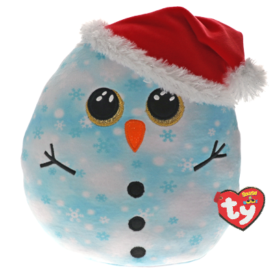 TY Squishy Blue snowman Fleck, 35 cm