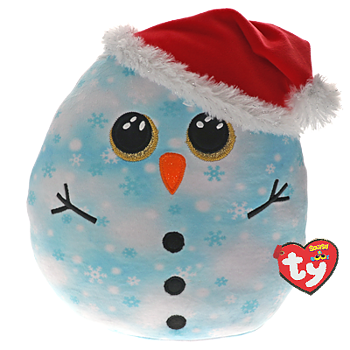 TY Squishy Blue snowman Fleck, 35 cm