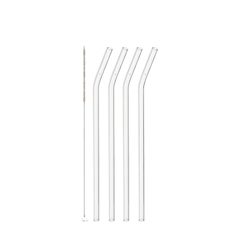 Knik Sugrör Glas 23cm 4-pack inkl Borste