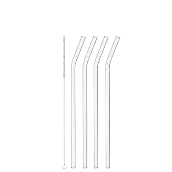 Knik Straw Glass 23 cm 4-pack incl. Brush