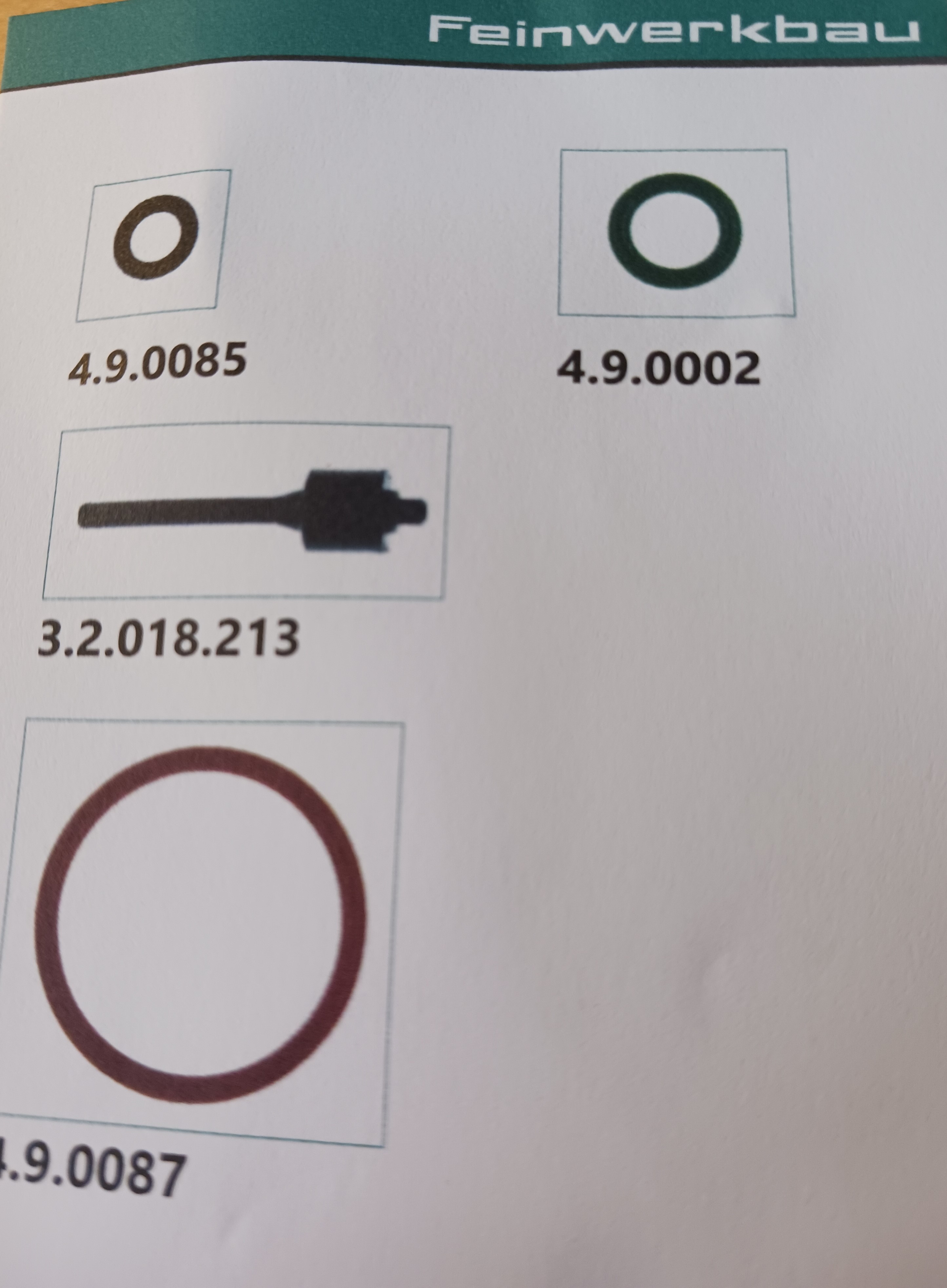 Seal kits for air pistols / Feinwerkbau  P 8X - 2