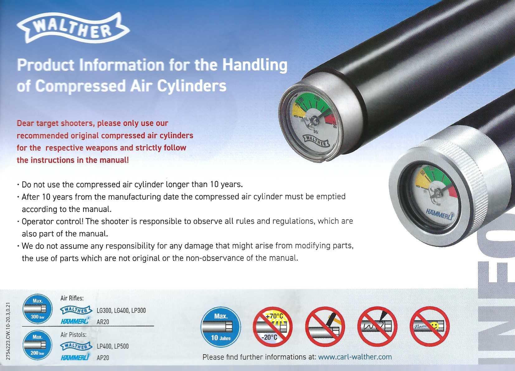 Product information - Compressed Air Cylinders