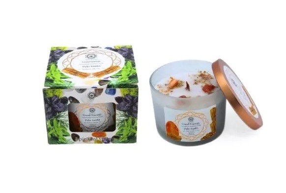 Green Tree Gemstone Dofljus,  Good Energy med Palo Santo doft - 2