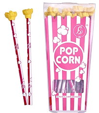 Pennset Popcornsbägare, 12 pennor med sudd