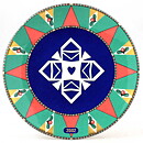 Tove Slotte-Elevant (Snow Crystal 2002) Colorful Wall Plate with Modern Decor 23 cm (with Box)