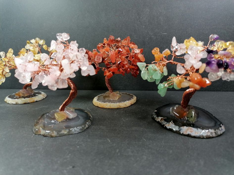 Kristall Bonsai Träd med Agatskiva bas - 2
