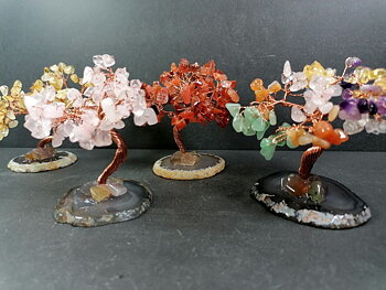 Kristall Bonsai Träd med Agatskiva bas