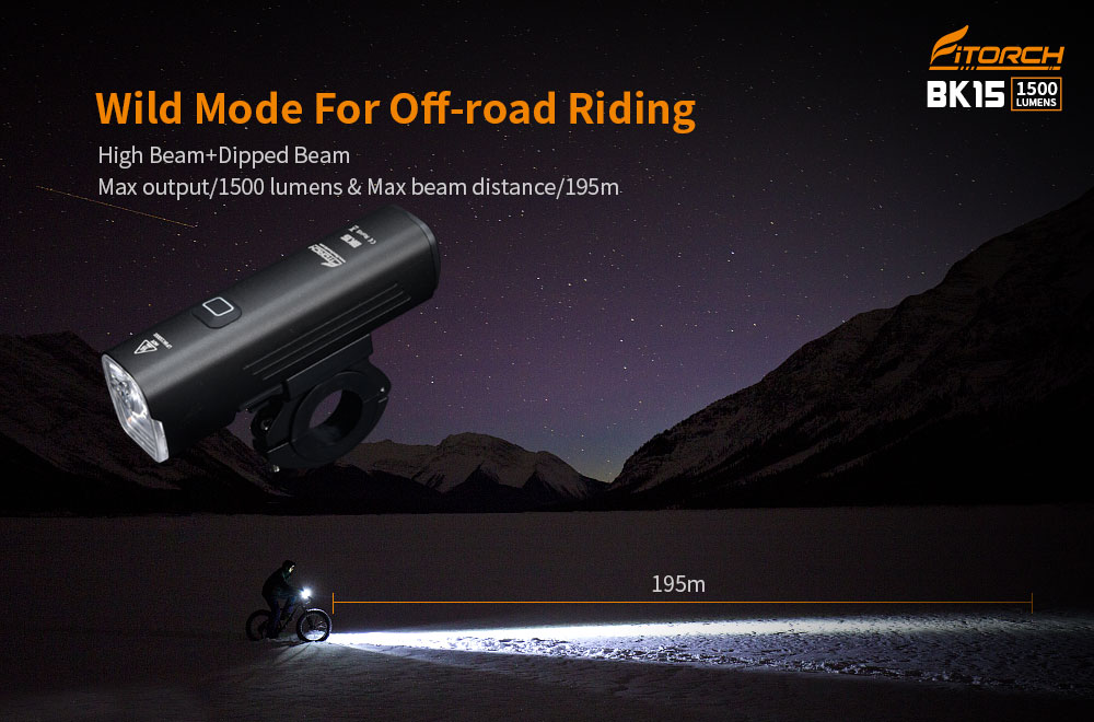 Cykellampa 1500 lumen BK15, Fitorch - 6
