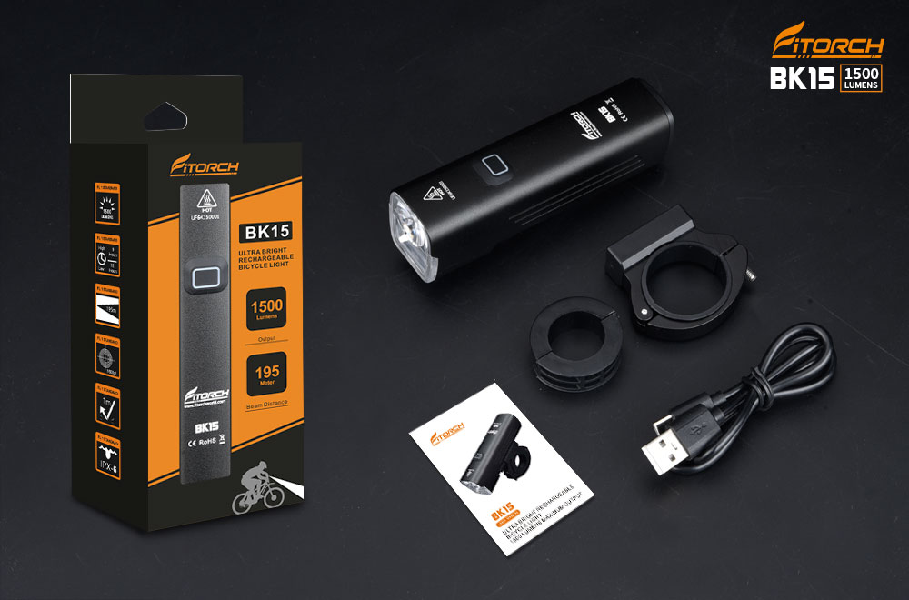 Cykellampa 1500 lumen BK15, Fitorch - 2