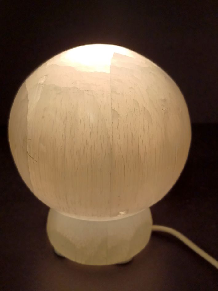 Selenit Klot Lampa med sladd - 12cm klot - 3