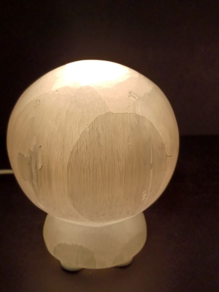 Selenit Klot Lampa med sladd - 12cm klot - 4