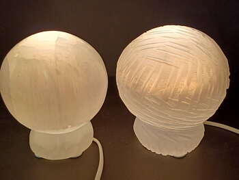 Selenit Klot Lampa med sladd - 12cm klot
