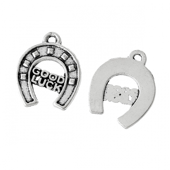 Charm Horseshoe, "GOOD LUCK"