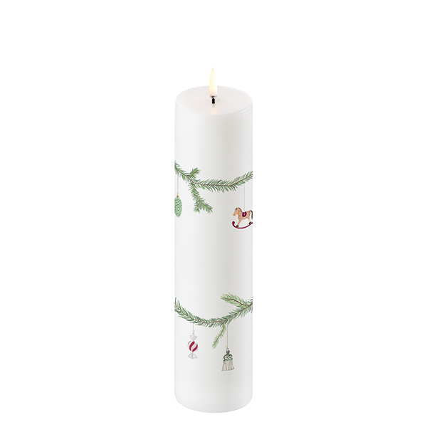 Batteriljus - Blockljus - Christmas - Vit - 5,8 x 22,2 cm - 2