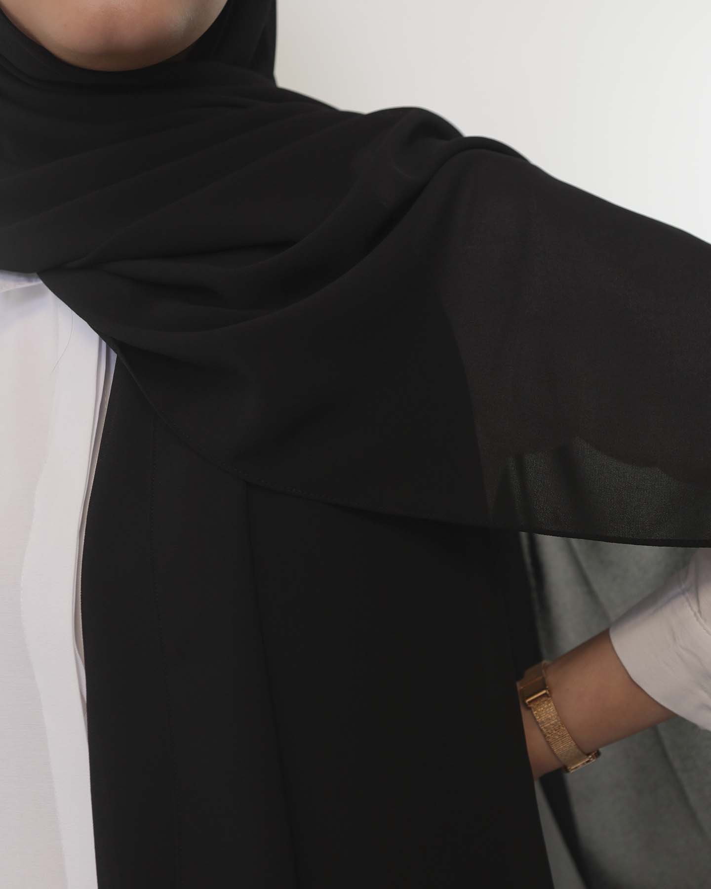 Premium Chiffon Hijab - Black - 3