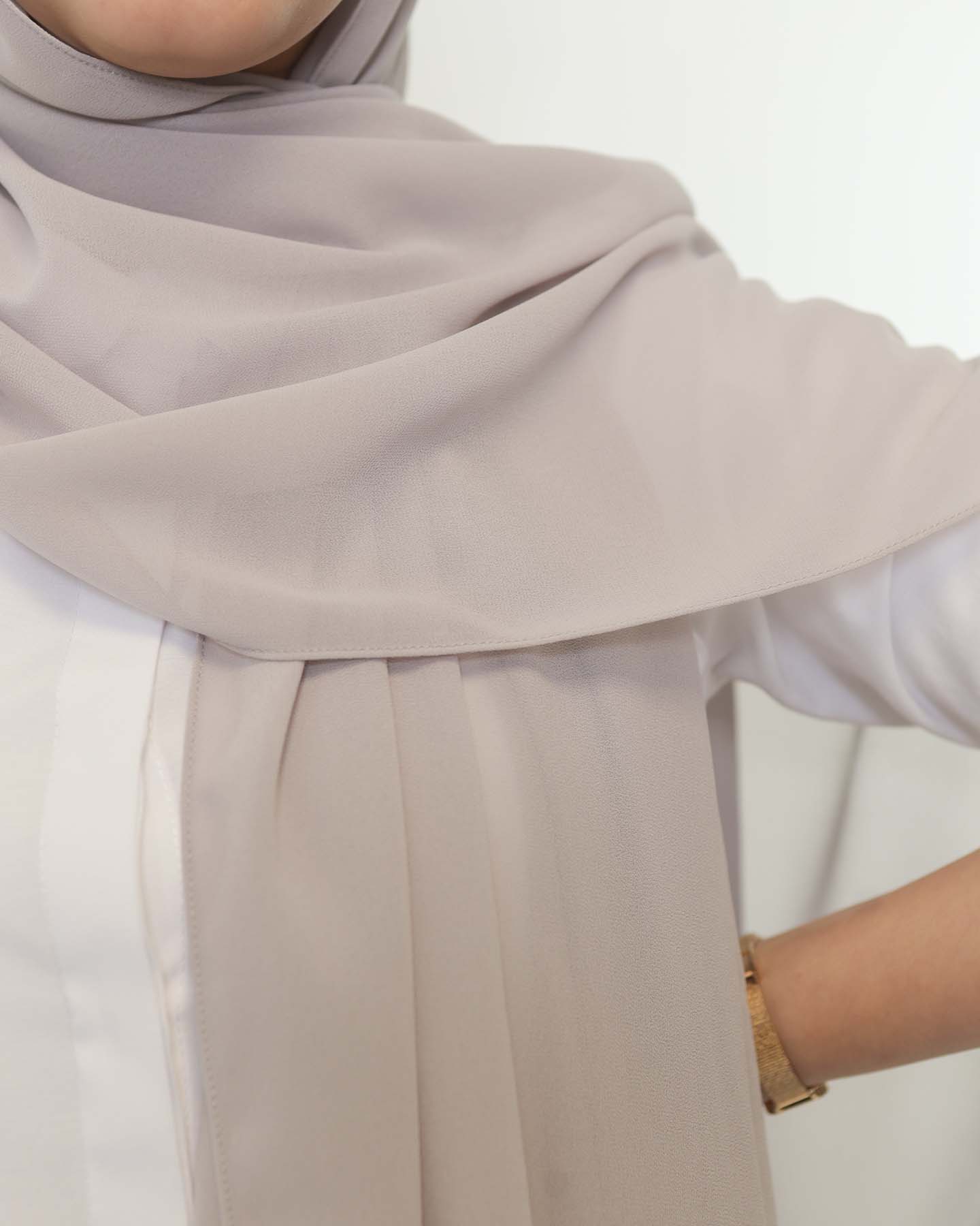 Premium Chiffon Hijab - Light Gray - 3