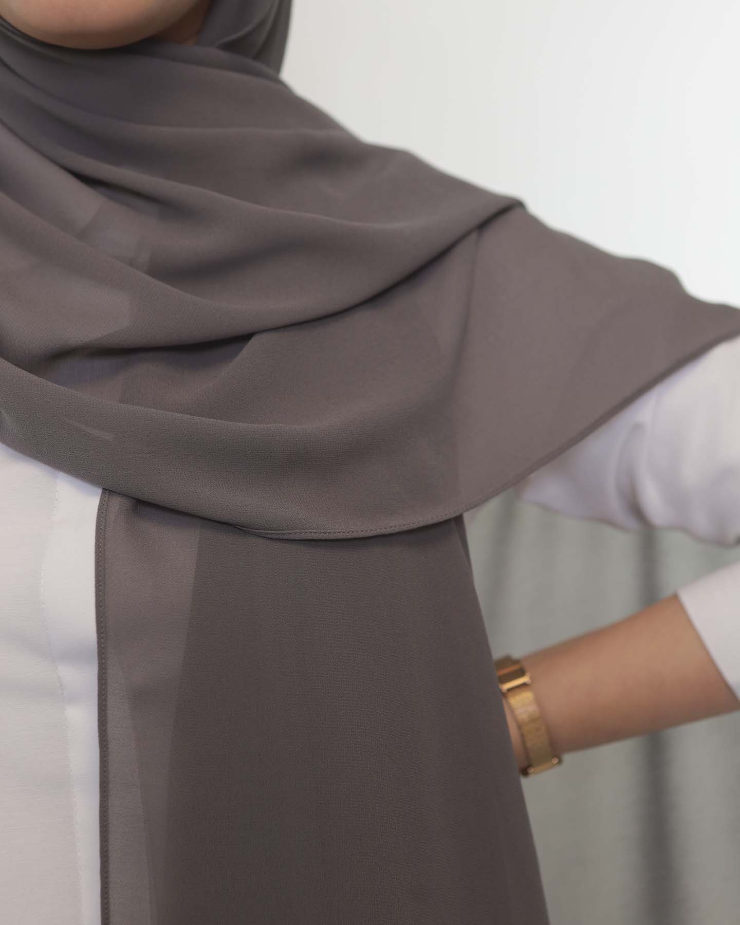 Premium Chiffon Hijab - Dark Gray - 3