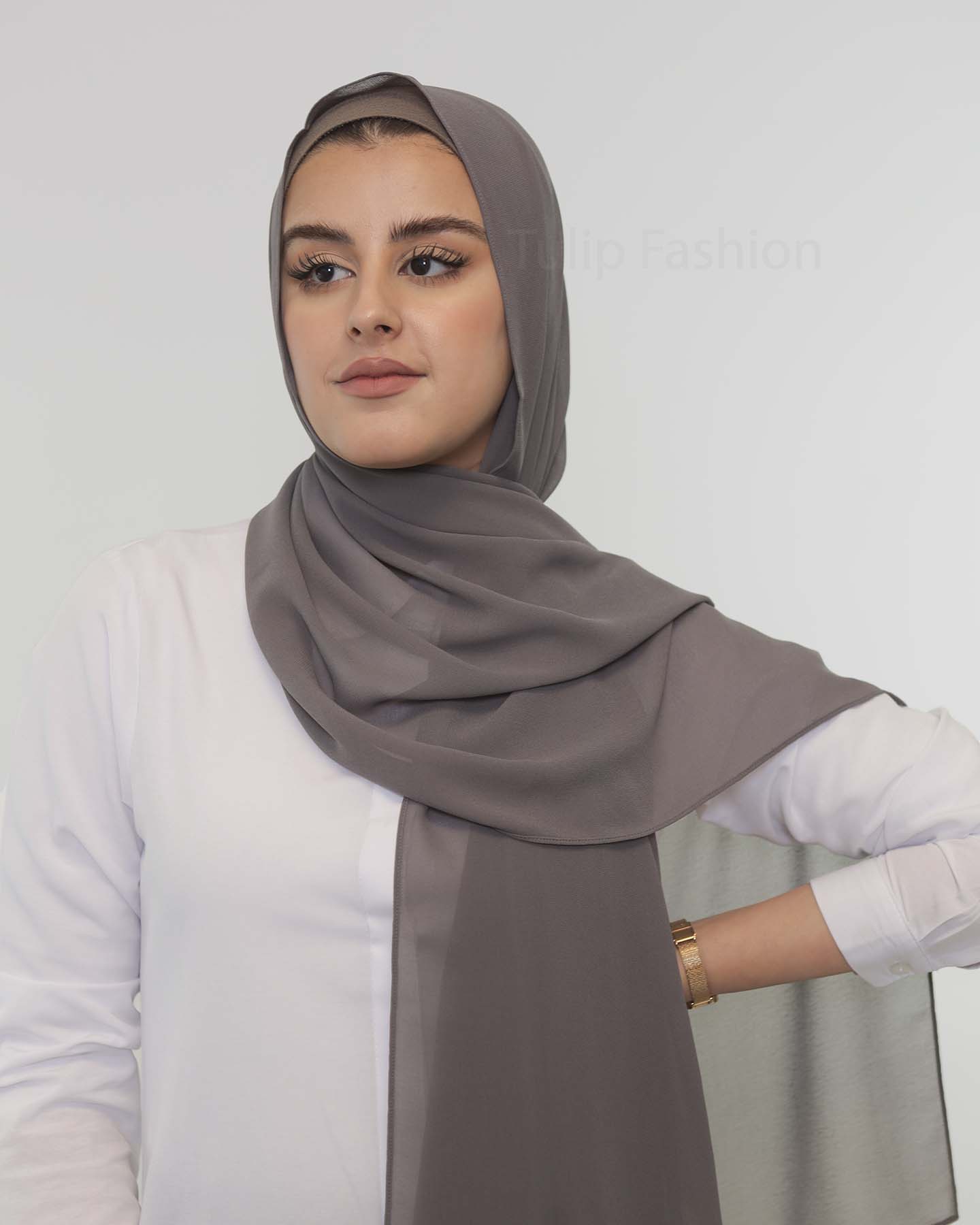 Premium Chiffon Hijab - Dark Gray