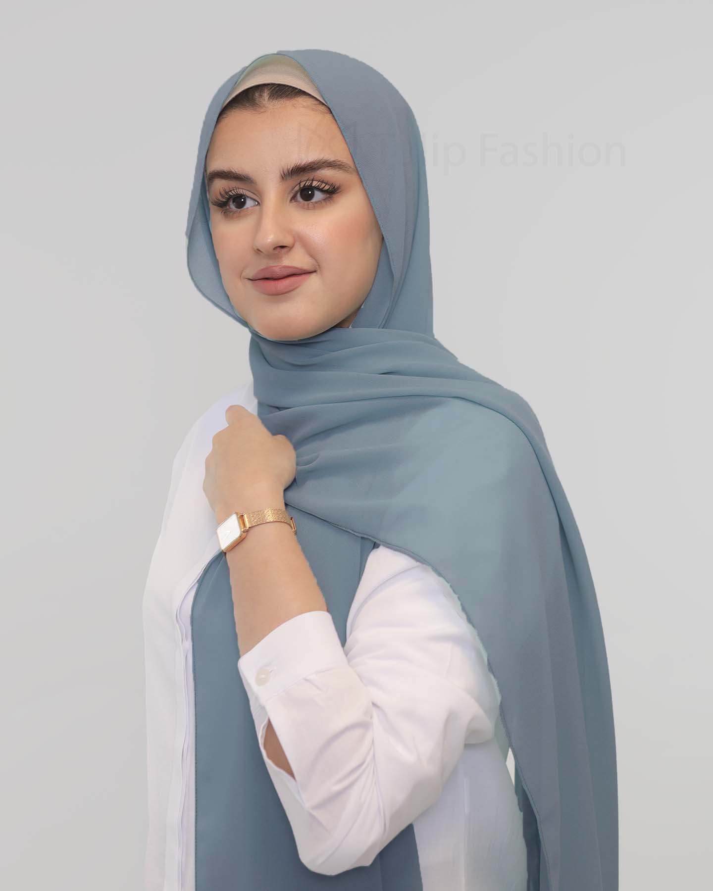 Premium Chiffon Hijab - Turquoise - 2