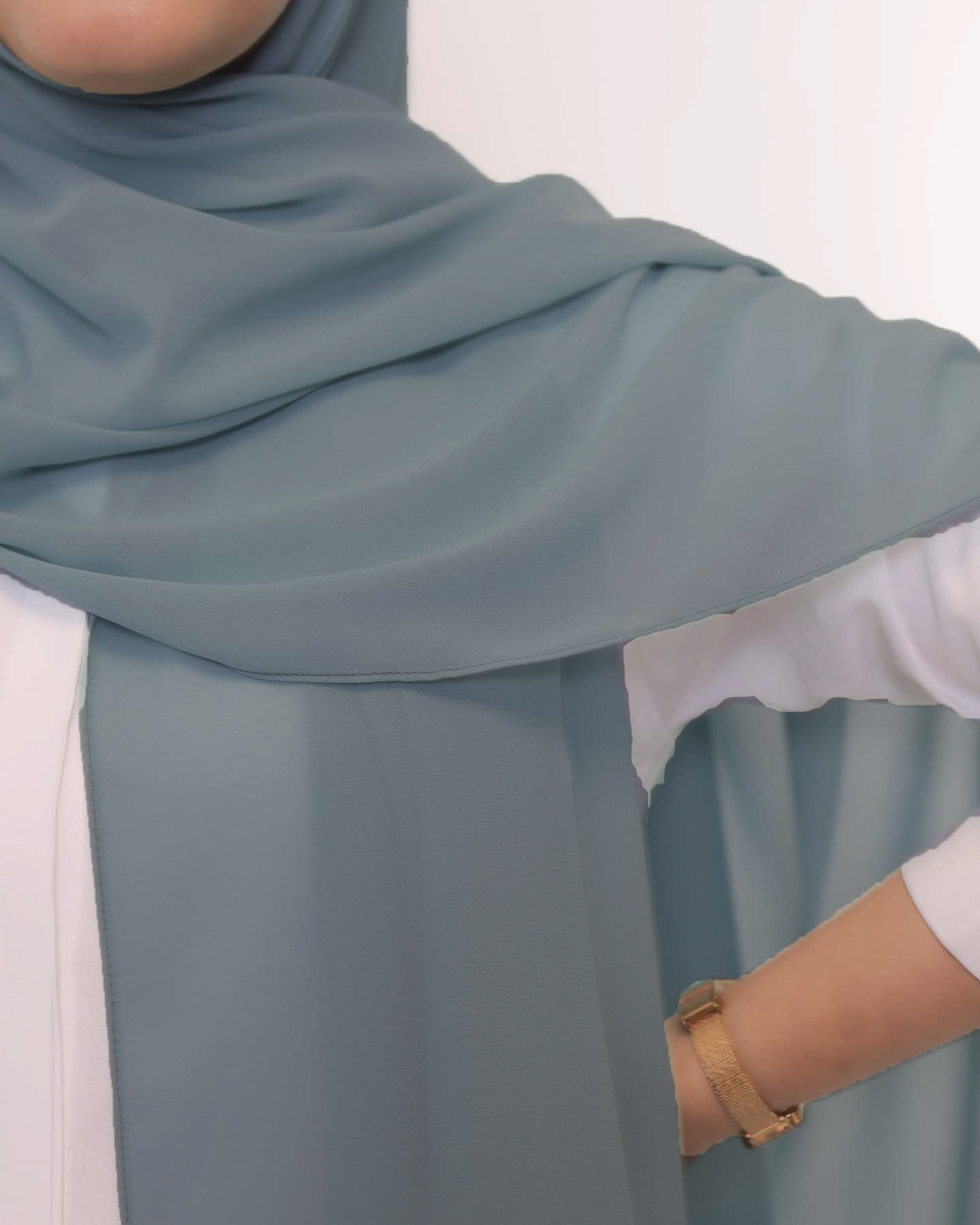 Premium Chiffon Hijab - Turquoise - 3