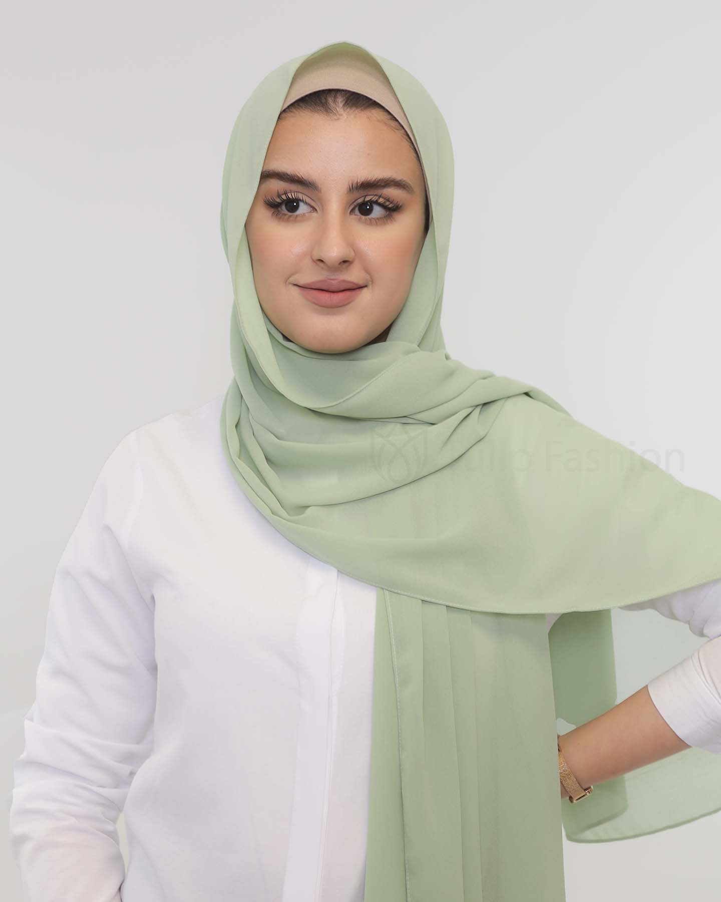 mint green chiffon hijab
