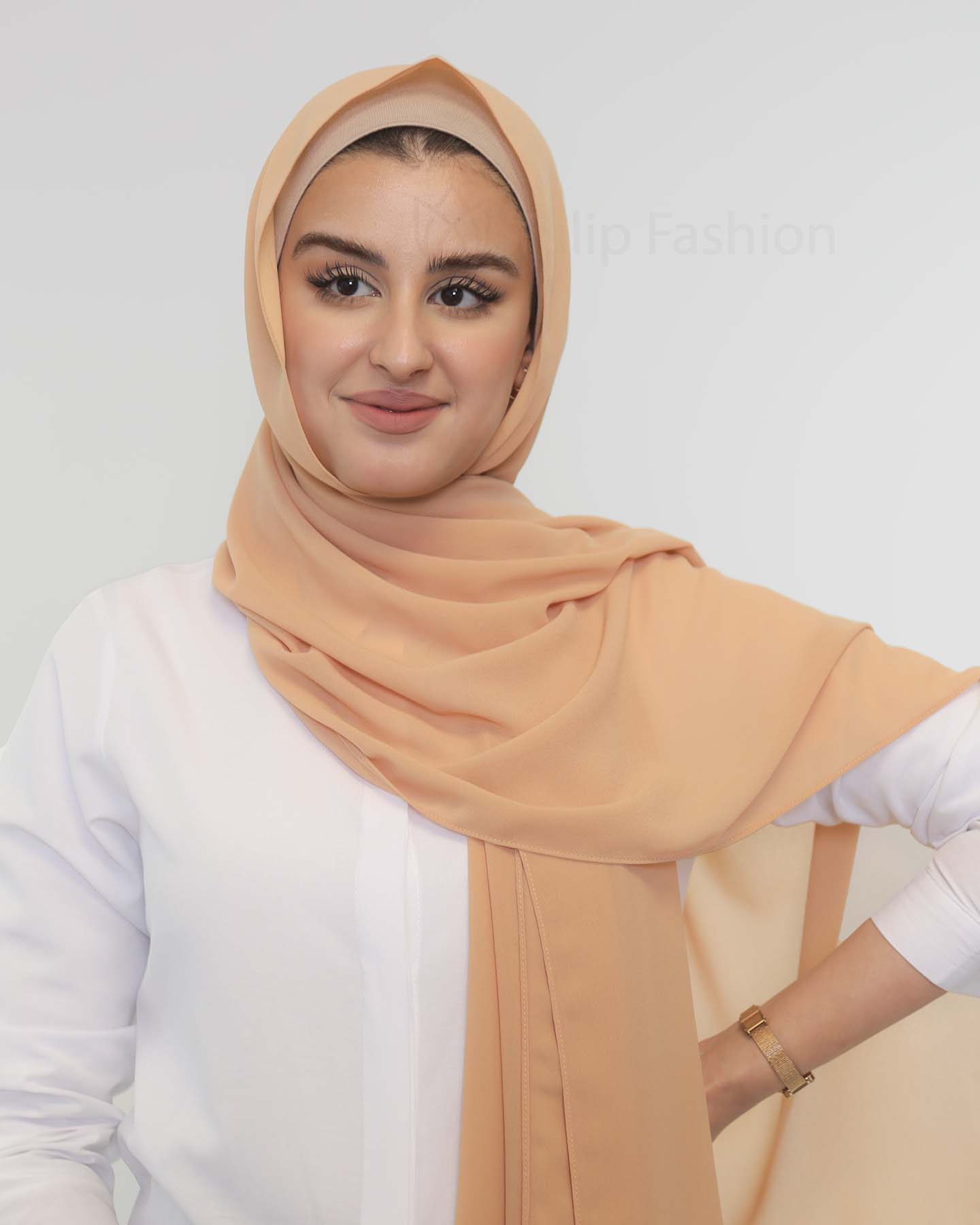 Premium Chiffon Hijab - Peach
