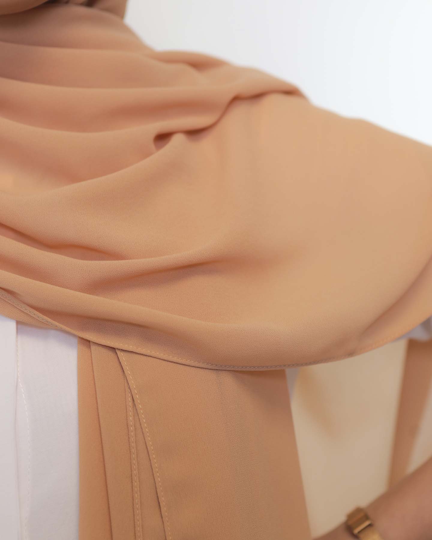 Premium Chiffon Hijab - Peach - 3