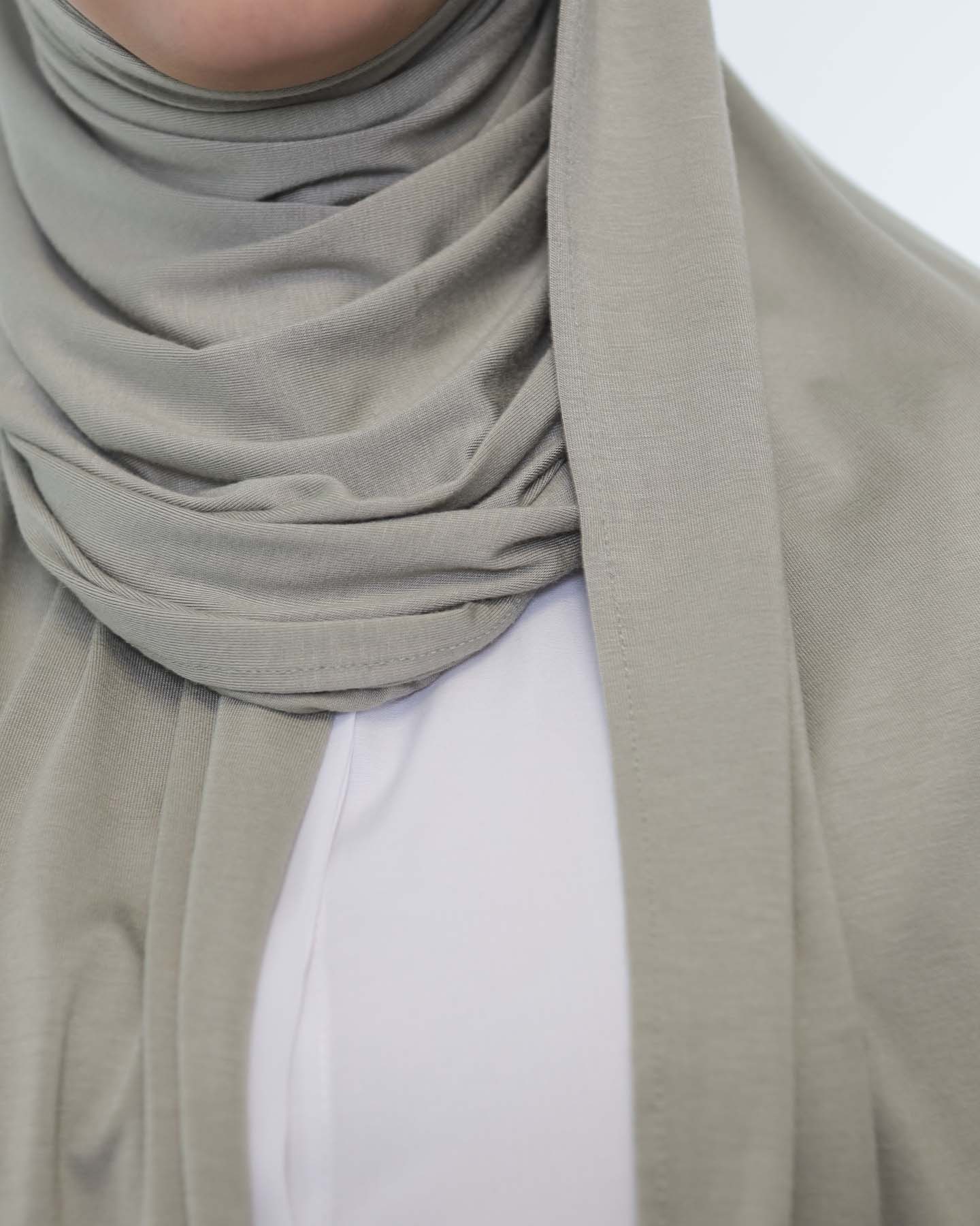 Premium Jersey Hijab - Sage Green - 3