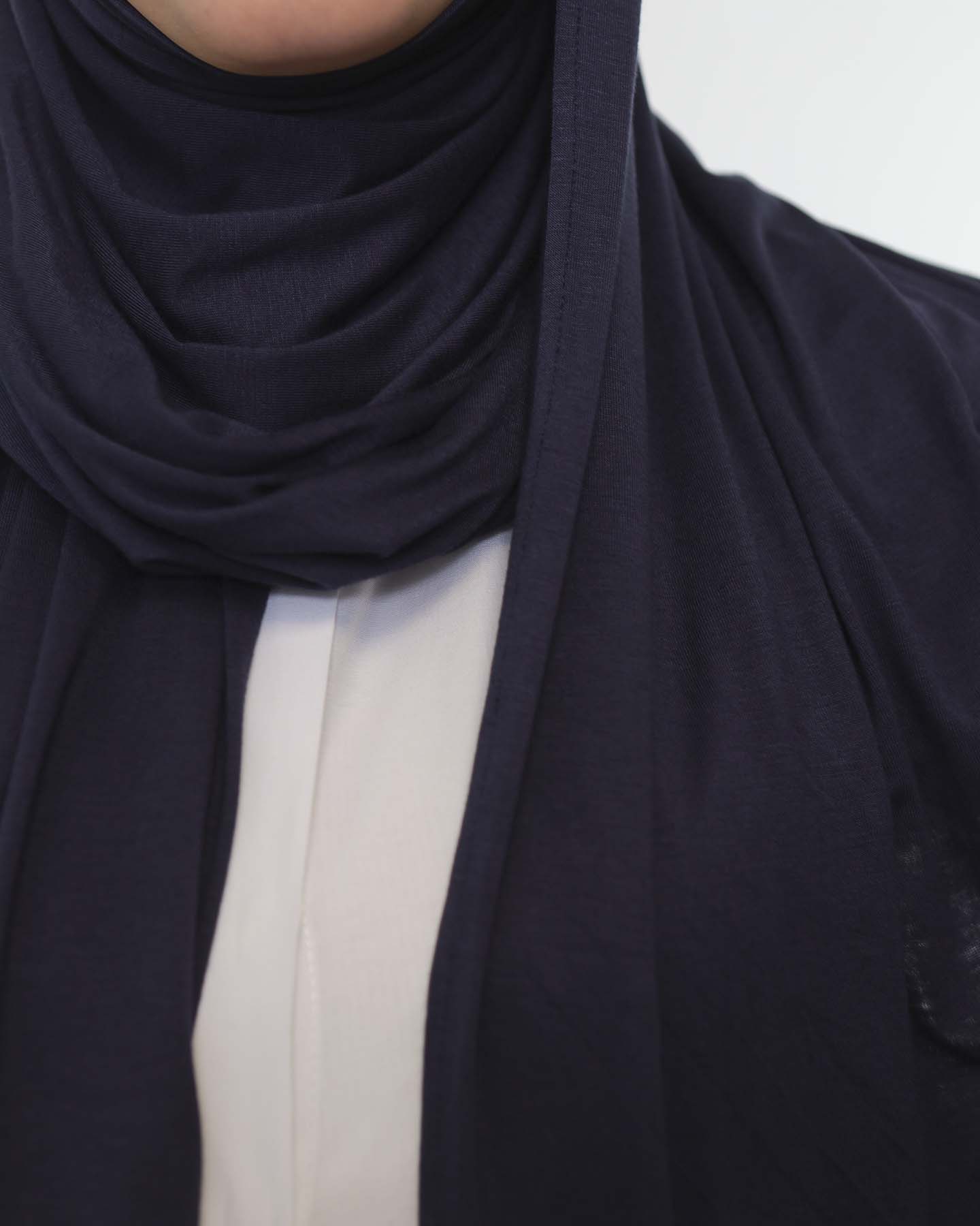 Premium Jersey Hijab - Midnight Blue - 3