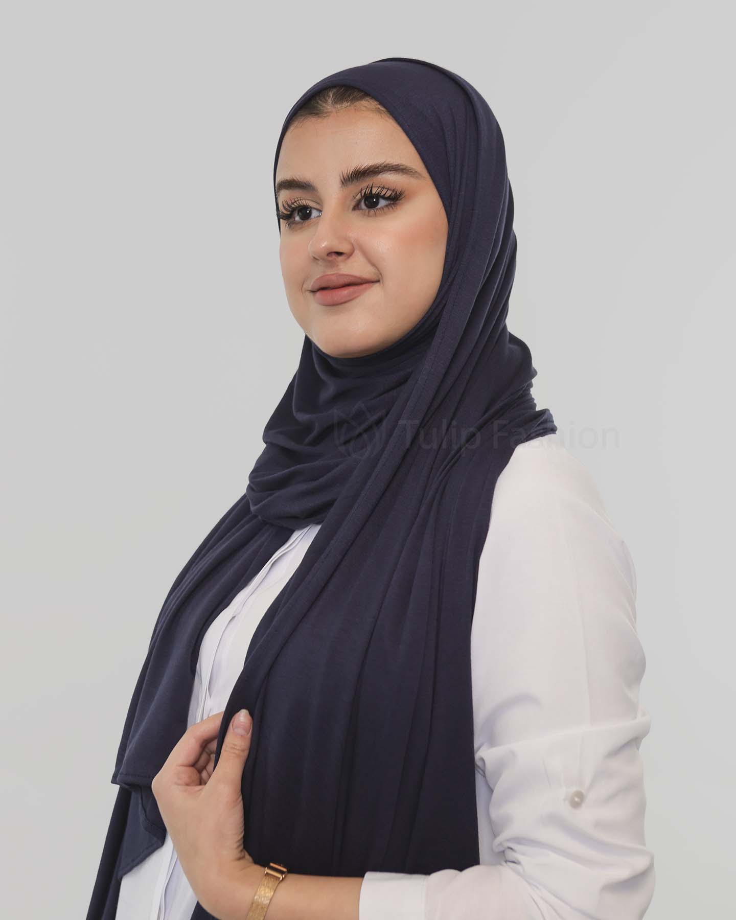 Premium Jersey Hijab - Midnight Blue - 2