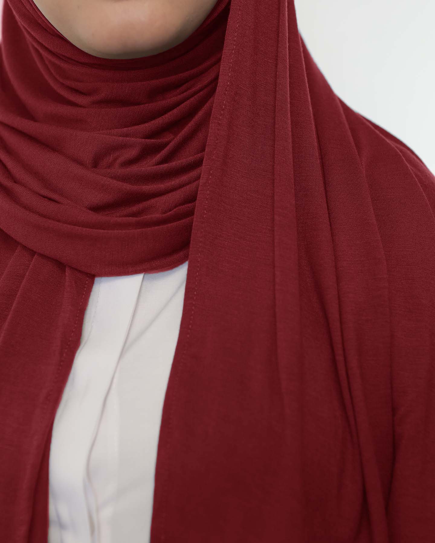 Premium Jersey Hijab - Maroon - 3