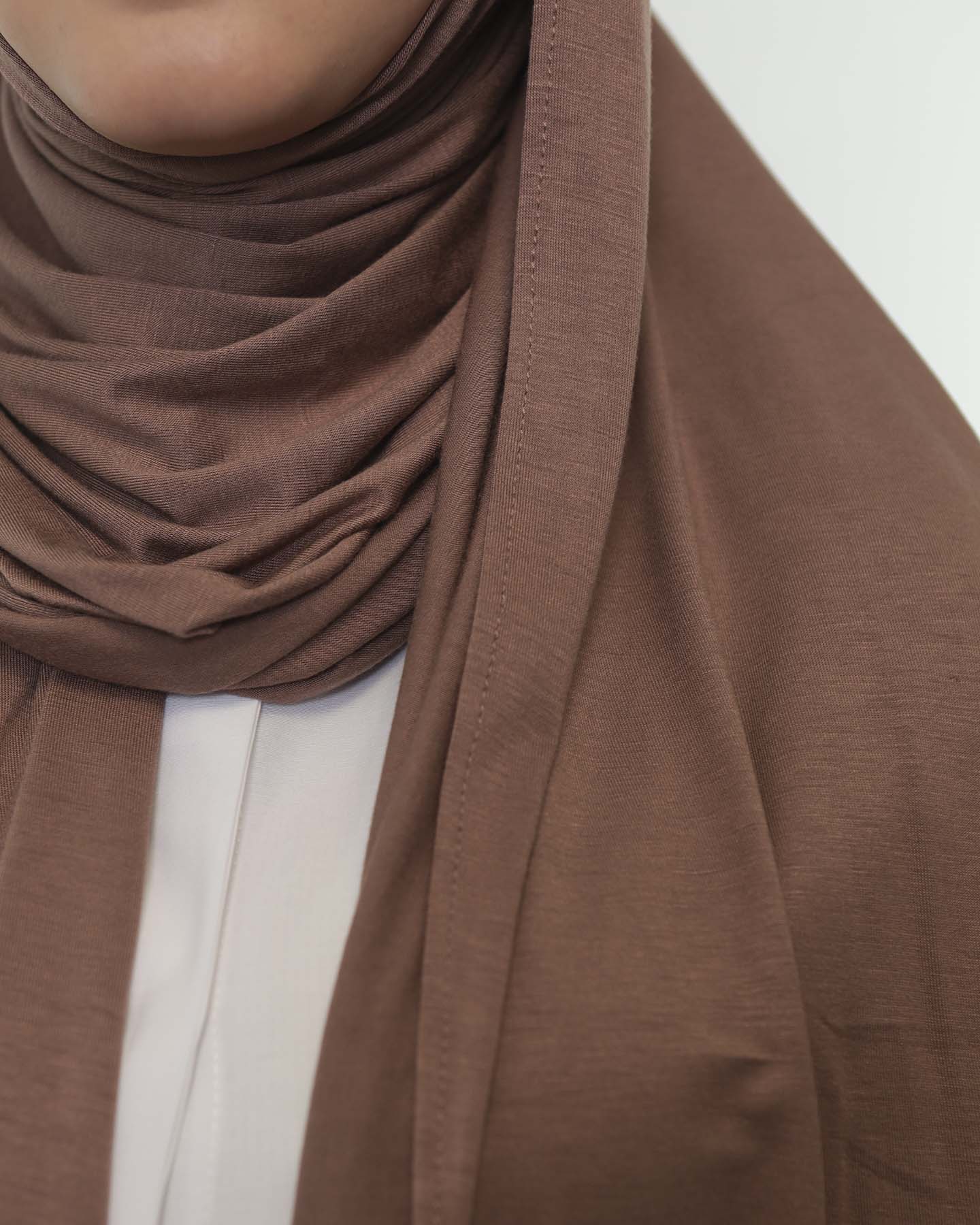 Premium Jersey Hijab - Brown - 3