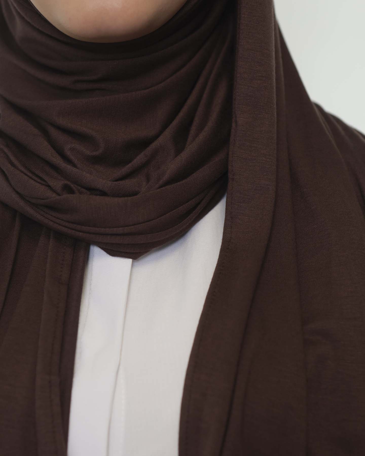 Premium Jersey Hijab - Dark Brown - 3
