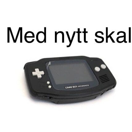 Gameboy Advance konsol svart med nytt skal