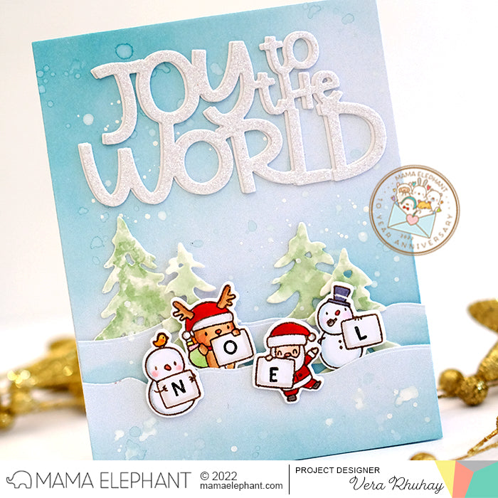  MAMA ELEPHANT -SILHOUETTE SNOW TREES - CREATIVE CUTS - 4